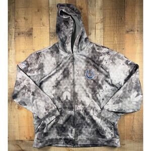 Reebok Indianapolis Colts Hoodie Men's 2XL Gray Camo Full Zip NFL Jacket